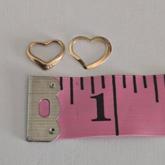 14K Yellow Gold Open Heart Pendants - Picture 2 of 6